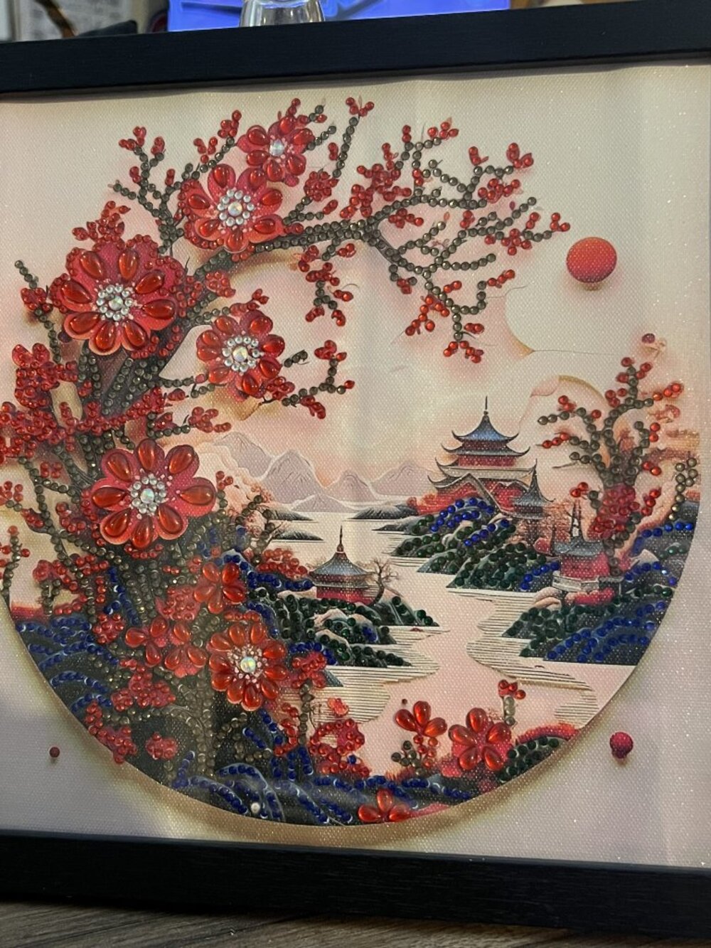 Stunning Diamond Art Asian-Inspired Landscape – Framed Wall Decor